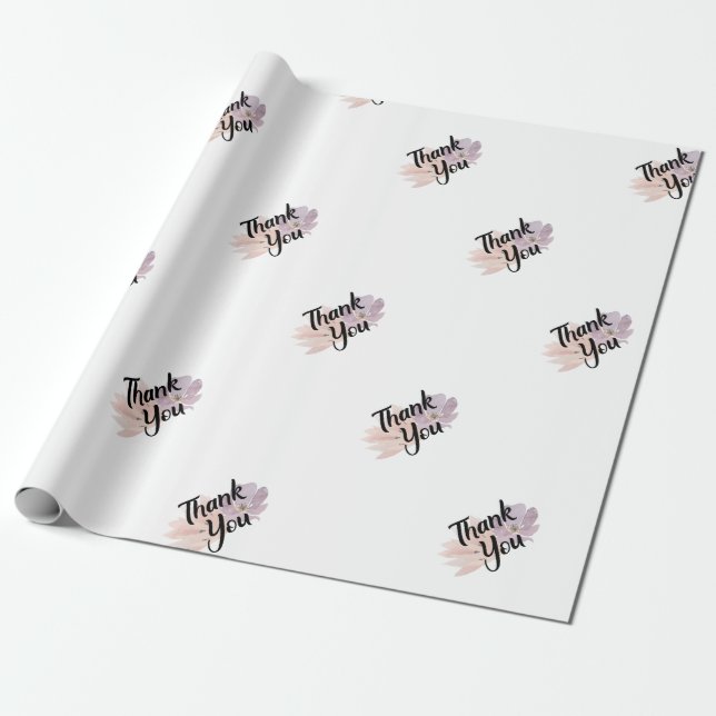 Papel De Presente Obrigado Favor Floral (Desenrolado)