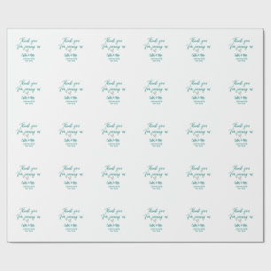Papel De Presente obrigado por se juntar a nós nome casal coração ve