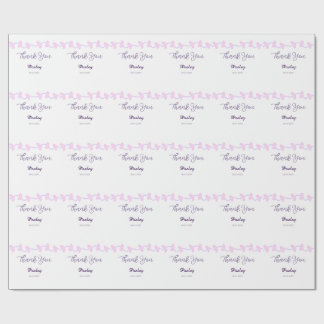 Papel De Presente obrigado rosa roxo pastel casamento nome data lea
