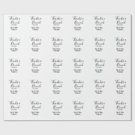 Papel De Presente Obrigado um brunch pós-casamento nome data simples