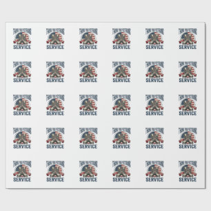 Papel De Presente Obrigado Veteranos Botas Patrióticas Design Vintag