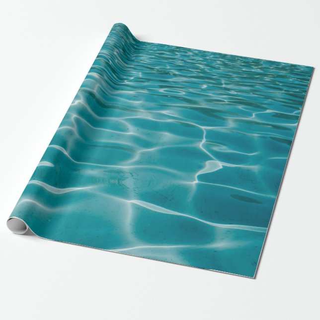 Papel De Presente Oceano azul (Desenrolado)
