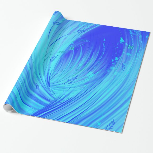 Papel De Presente Oceano Estranho (Desenrolado)