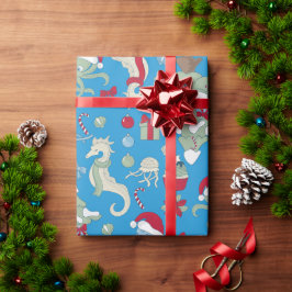 Papel De Presente oceano natal papais noeis octopus jellyfish