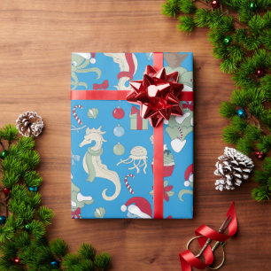 Papel De Presente oceano natal papais noeis octopus jellyfish