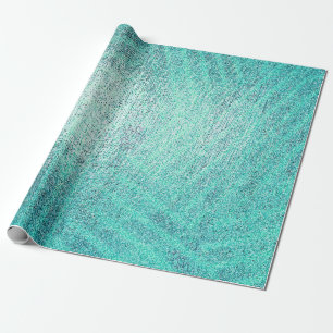 Papel De Presente Oceano Tiffany Aqua Paint Strips Linen Metálico