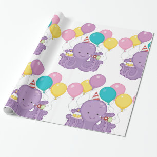 Papel De Presente Octopus de aniversário