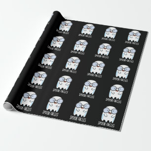 Papel De Presente Óculos Assustadores Piada de Fantasma BG Escuro