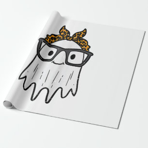 Papel De Presente Óculos de Fantasma de Halloween Fofos