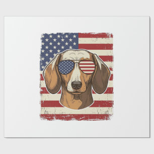 Papel De Presente Óculos de Sol com Bandeira Patriótica Vintage Dach