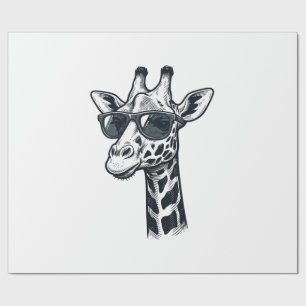 Papel De Presente Óculos de Sol de Girafa Legal Camiseta com Gravaçã