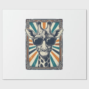 Papel De Presente Óculos de Sol Girafa Vintage