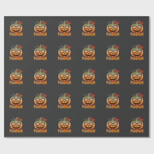 Papel De Presente Óculos de Sol Hey Pumpkin Retro de Halloween