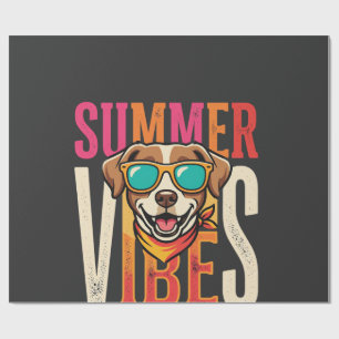 Papel De Presente Óculos de Sol para Cachorro Vibrações de Verão