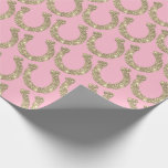 Papel De Presente Óculos Dourados Luminosas  Rosa<br><div class="desc">Ferradura glitrista para oeste equestre,  campo,  núcleo feminino,  estética rosa,  para doce 16,  solha ou decoração de festa de aniversário,  artesanatos,  plástico de presente... </div>