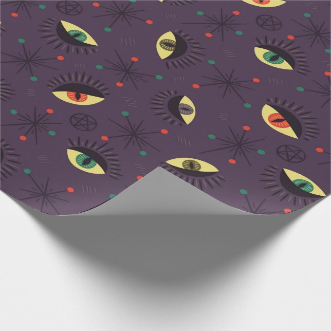 Papel De Presente Oculto do Padrão Roxo de Testemunhas de Olhos góti (Ponta)