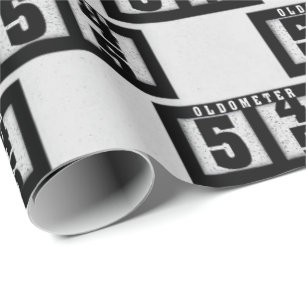 Papel De Presente Odometer Preto para 55.o aniversário
