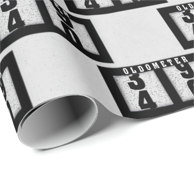 Papel De Presente Odometer preto para aniversário de 40 anos (Ponta do rolo)