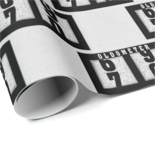 Papel De Presente Odometer Preto para Aniversário de 70