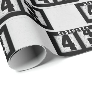 Papel De Presente Odômetro Preto para 45º Aniversário