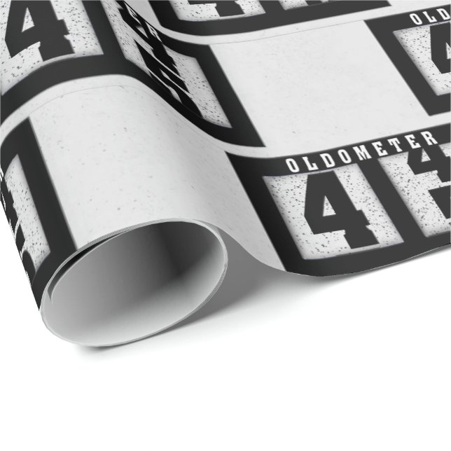 Papel De Presente Odômetro Preto para 45º Aniversário (Ponta do rolo)