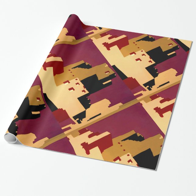 Papel De Presente Oeste do Sudoeste Pueblo WPA Nacional (Desenrolado)