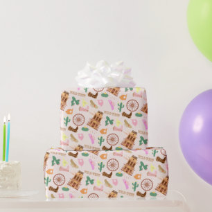 Papel De Presente Oeste Selvagem com o Partido do Aniversário de cri