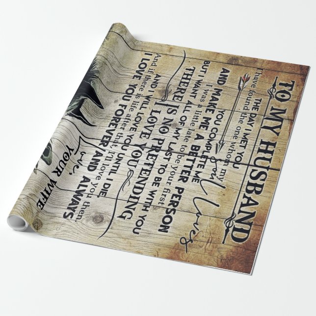 Papel De Presente Oferta de Cotações de Amor | Ao Meu Marido Present (Desenrolado)