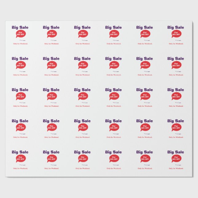 Papel De Presente Oferta de desconto de grande venda fim de semana e (Aberto)