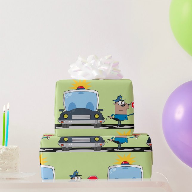 Papel De Presente Oficial de Polícia de Cartoon (Criador carregado)