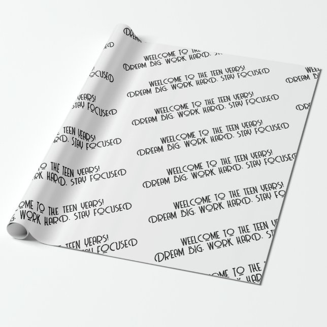 Papel De Presente Oficialmente adolescente 13 Sonha Grande Motivação (Desenrolado)