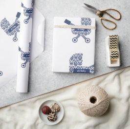 Papel De Presente Oh Marinho de bebê Chá de fraldas