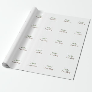 Papel De Presente Olá, eu sou Daisy, adicione o texto do nome simple