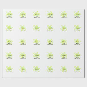 Papel De Presente Olá, eu sou novo aqui nome flor amarela verde cria