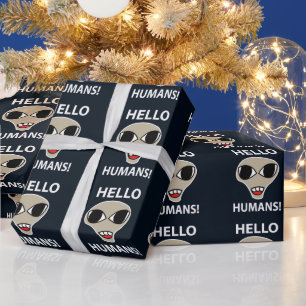 Papel De Presente Olá Humanos Alien Funny