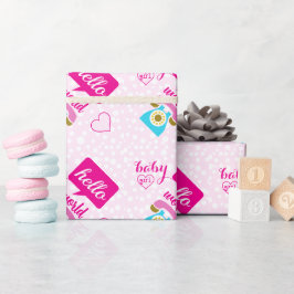 Papel De Presente Olá, Menina Rosa Rosa Bonita ou Personalizar