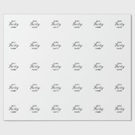 Papel De Presente Olá trinta aniversário nome simples minimalista el