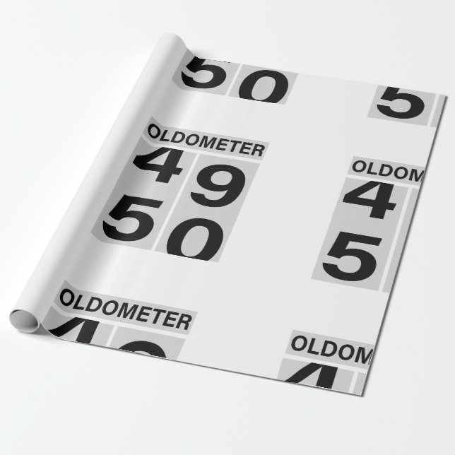 Papel De Presente Oldometer 50º aniversário (Desenrolado)