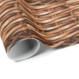 Papel De Presente Olhar áspero da cesta de vime