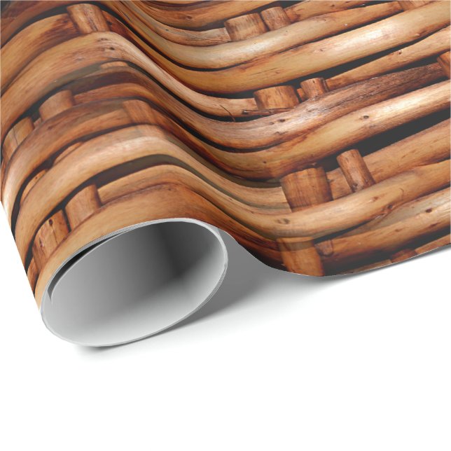 Papel De Presente Olhar áspero da cesta de vime (Ponta do rolo)