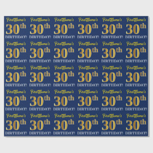 Papel De Presente Olhar Dourado azul, de imitação "aniversário de
