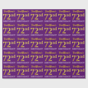 Papel De Presente Olhar Dourado roxo, de imitação "72nd ANIVERSÁR