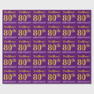 Papel De Presente Olhar Dourado roxo, de imitação do "ANIVERSÁRIO