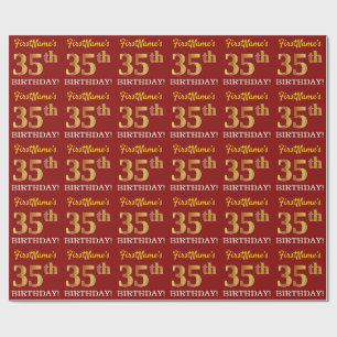 Papel De Presente Olhar Dourado vermelho, de imitação "35o