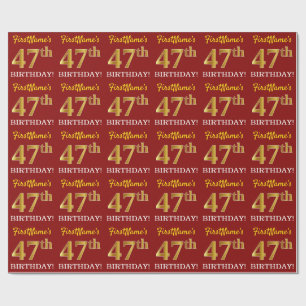 Papel De Presente Olhar Dourado vermelho, de imitação "47th
