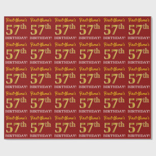 Papel De Presente Olhar Dourado vermelho, de imitação "57th