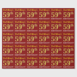 Papel De Presente Olhar Dourado vermelho, de imitação "59th