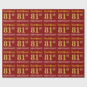Papel De Presente Olhar Dourado vermelho, de imitação "81st