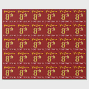 Papel De Presente Olhar Dourado vermelho, de imitação "8o