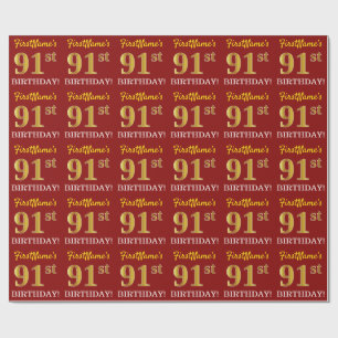 Papel De Presente Olhar Dourado vermelho, de imitação "91st